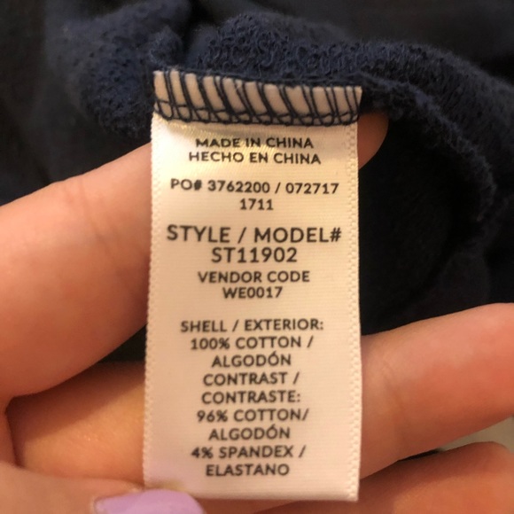 Navy sweater with lace tie up on back - Picture 7 of 7